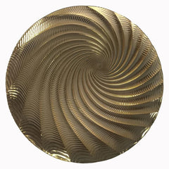 Plato base dorado de melamina con diseño espiral 33 cm
