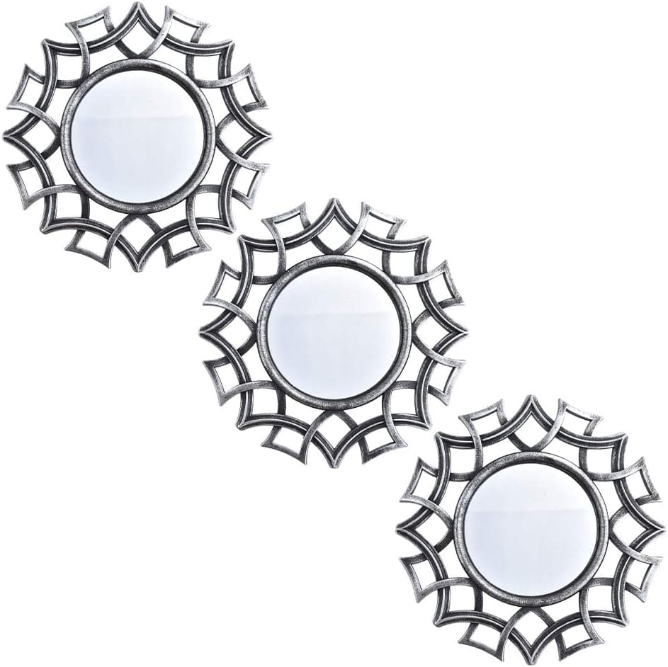 Espejos decorativos plata diseño contemporáneo set de 3 piezas
