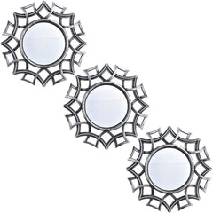 Espejos decorativos plata diseño contemporáneo set de 3 piezas
