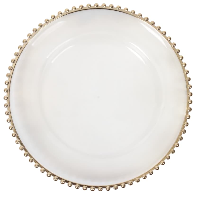 Plato base decorativo 33 cm con borde de esferas
