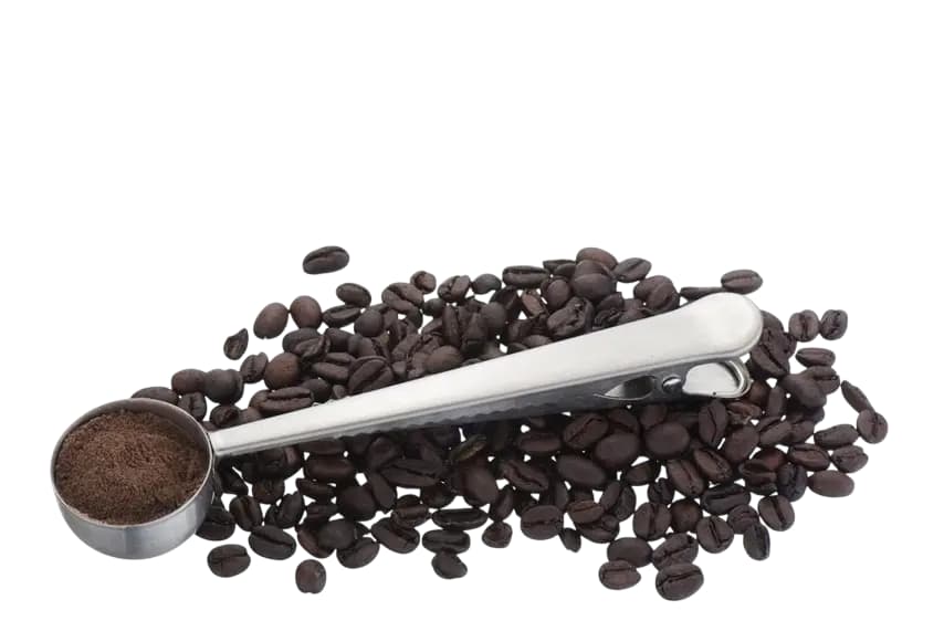 Cuchara para café con clip sellador de bolsa
