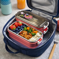 Lonchera x2 Niveles En Acero Inoxidable Diseño Dinosaurio