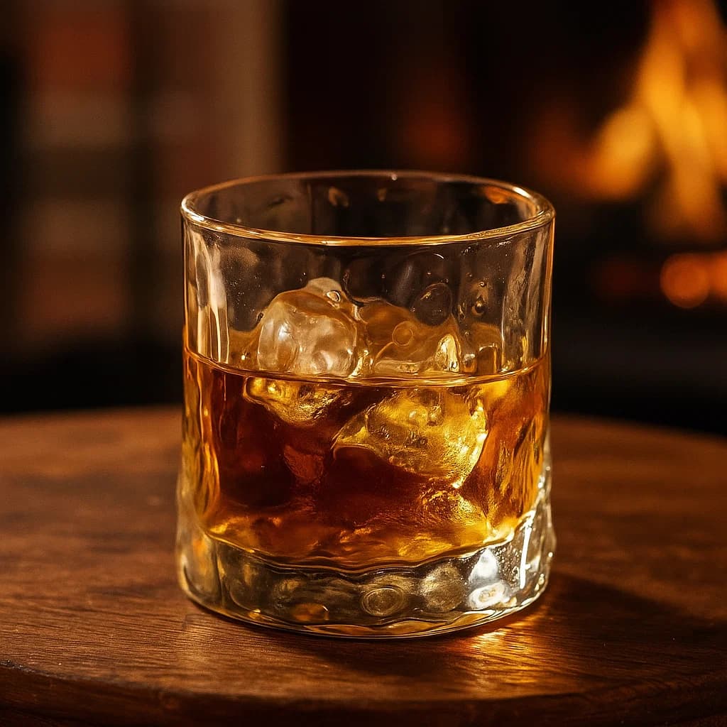Vaso whiskero de vidrio 180 ml con diseño ondulado en relieve