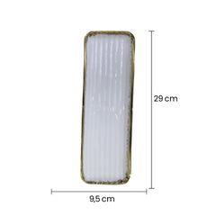 Bandeja  Decorativa  Rectangular 9,5 × 29cm  Detalle  Acanalado  Dorado medida