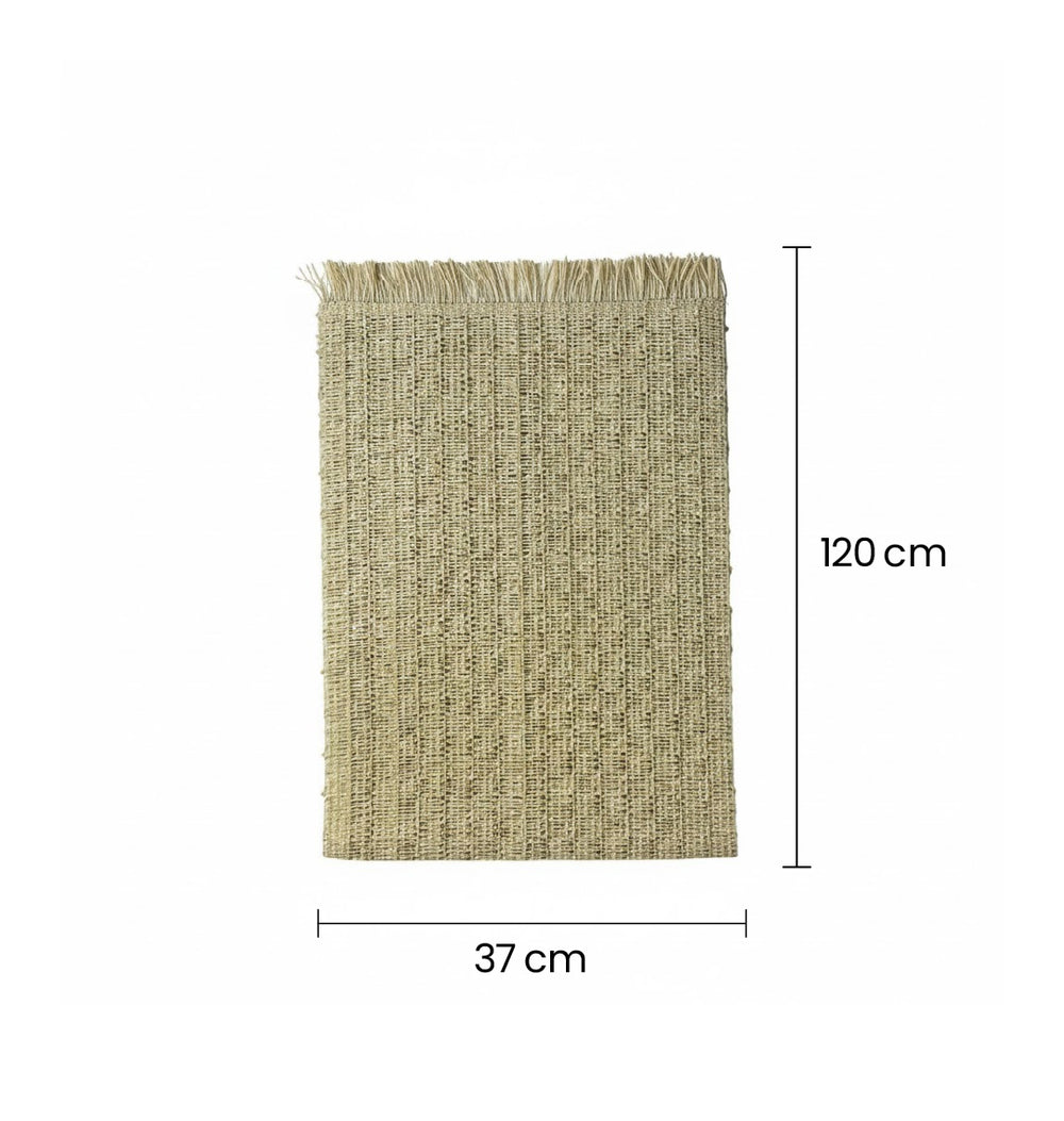 Camino De Mesa Tejido En Mimbre Beige Estilo Natural pequeño