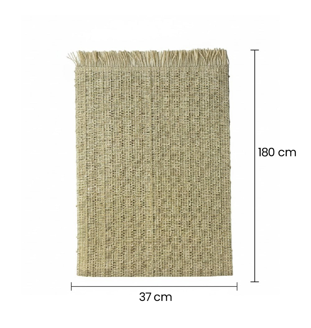 Camino De Mesa Tejido En Mimbre Beige Estilo Natural medidas grande