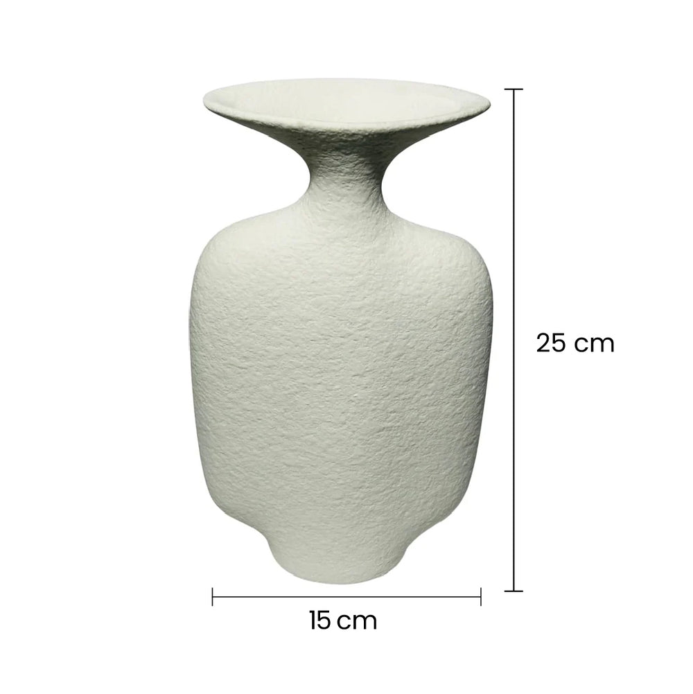Florero Moderno De Cerámica Blanco medidas
