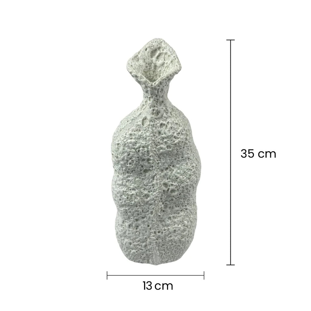 Florero De Cerámica Rústica Diseño Escultural Con Textura medidas