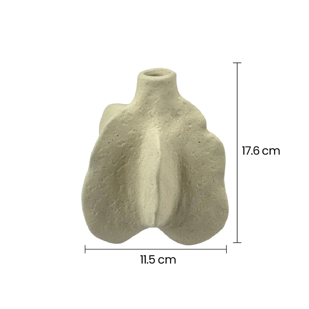 Florero De Cerámica Rústico Orgánico 11.5×17.6cm medidas
