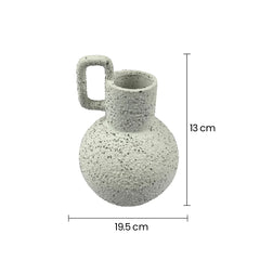 Florero De Cerámica Rústica Con Asa 19.5×13cm medidas