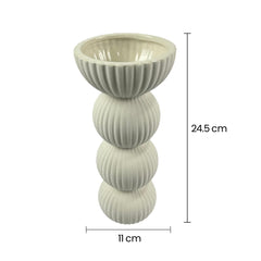 Florero De Cerámica Blanco 11×24.5cm Diseño Nórdico medidas