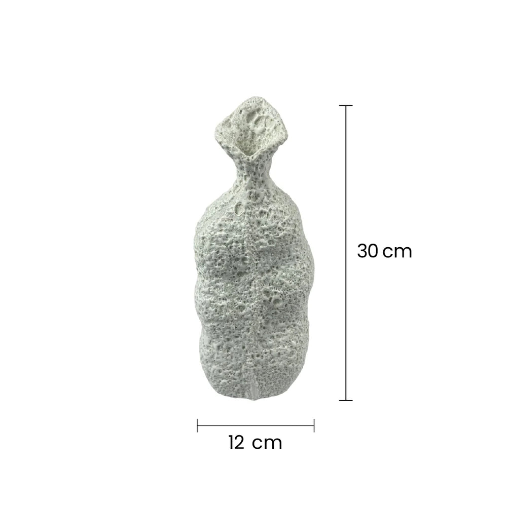 Florero De Cerámica Rústica Diseño Escultural Con Textura medida