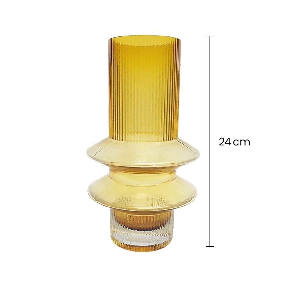 Florero Cristal 24cm Design Amarillo medidas