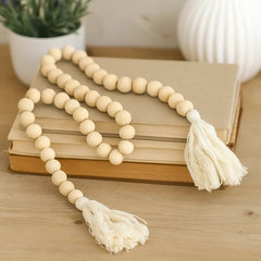 Guirnalda Decorativa Con Borlas y Flecos 90cm Estilo Natural