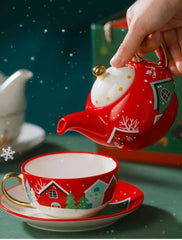 Tetera Con Taza Navideño 420ml Merry Christimas