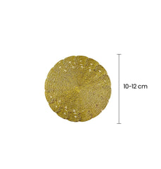 Set De 12 Portavasos Redondos Dorados En PVC medidas