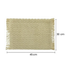 Individual Rectangular Mimbre Natural 30×45cm Diseño Con Flecos medidas