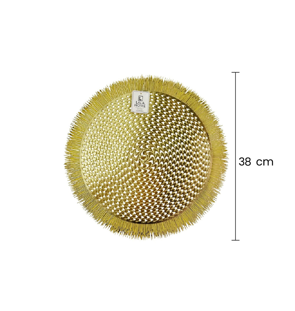 Individual Redondo 38cm En PVC Con Puntas En Flecos medidas