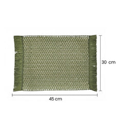 Individual Rectangular Mimbre Natural 30×45cm Diseño Zig Zag Con Flecos medidas