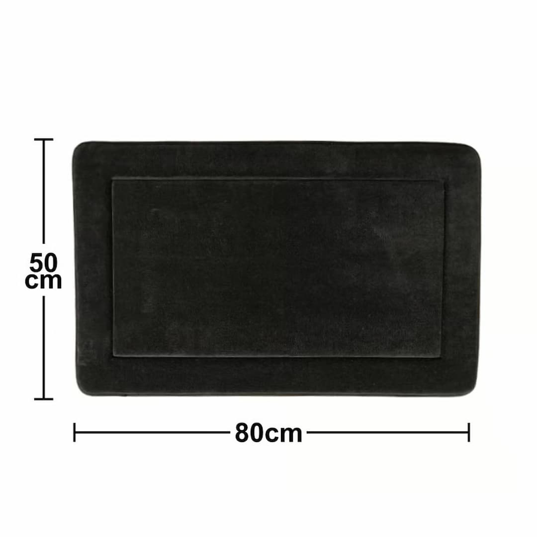 Tapete de Baño Bari Suave y Antideslizante 50x80cm Negro medidas