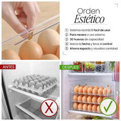 Organizador de huevos acrílico para refrigerador lala home