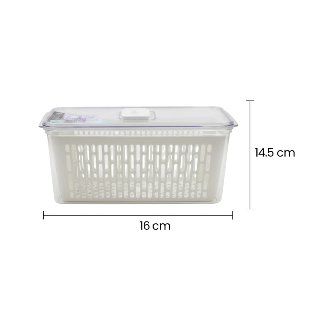 Organizador De Nevera Con Tapa En Acrílico 14.5 × 31.5 × 16cm medidas