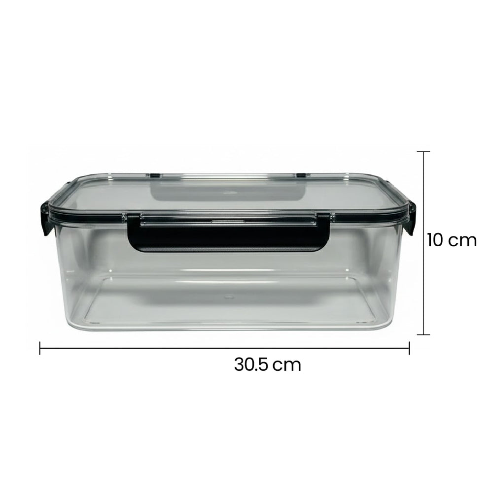 Recipiente Hermético Plástico Con Borde Negro Conservación De Alimentos grande