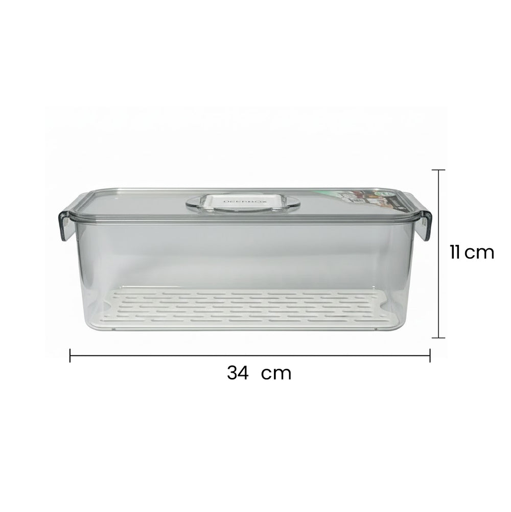 Organizador De Nevera Con Tapa En Acrílico 9 × 34 × 11cm medidas