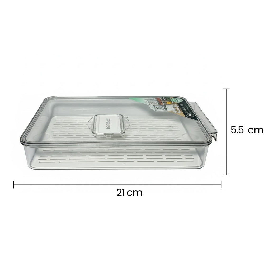 Organizador De Nevera Con Tapa En Acrílico 21 × 32.5 × 5.5cm medidas