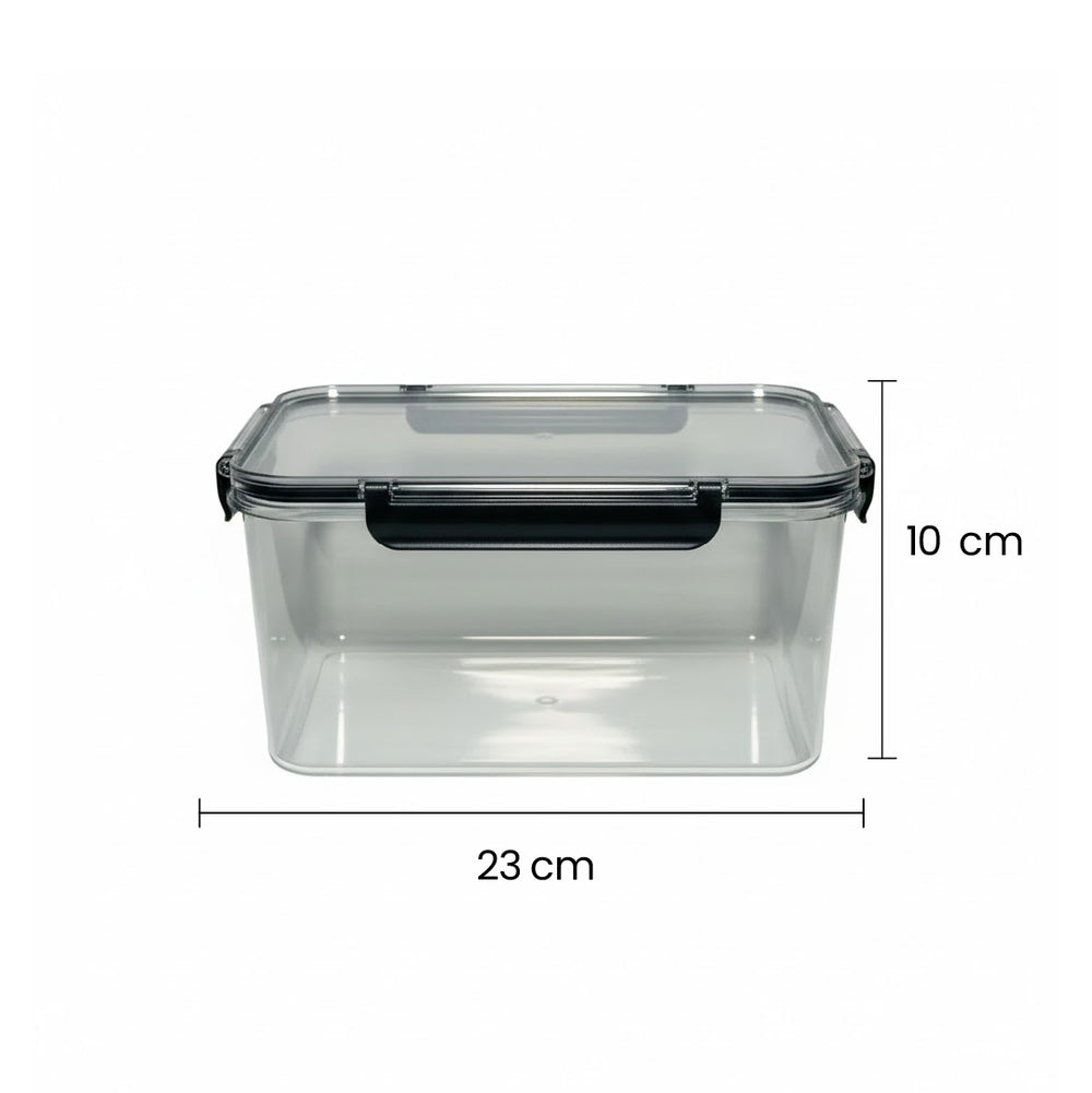 Recipiente Hermético Plástico Con Borde Negro medidas mediano 