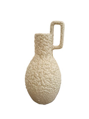Florero De Cerámica Rustica Con Asa Alta 25x12cm
