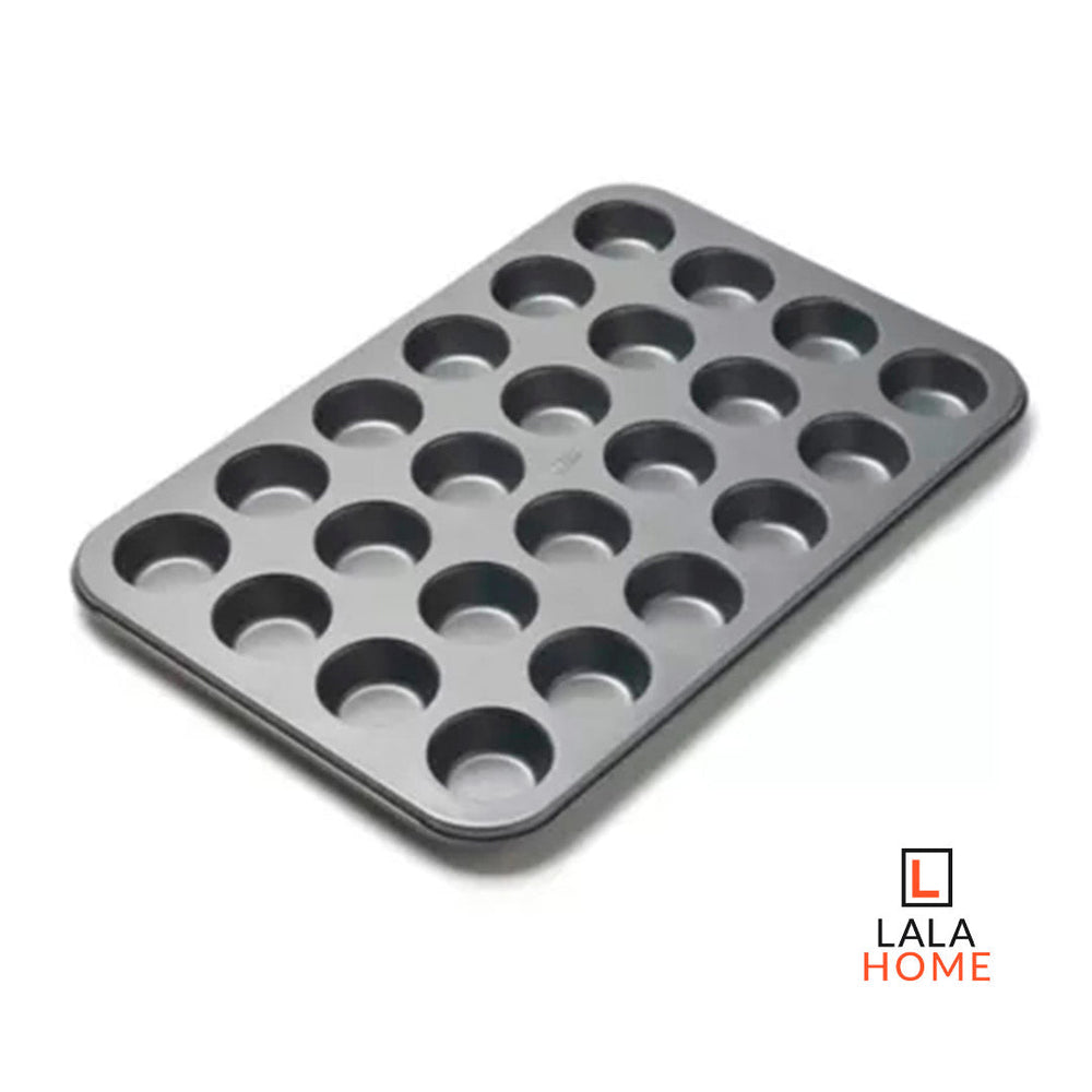 Molde Press para mini ponqués, 24 cavidades, 38,5 × 26 cm, antiadherente.