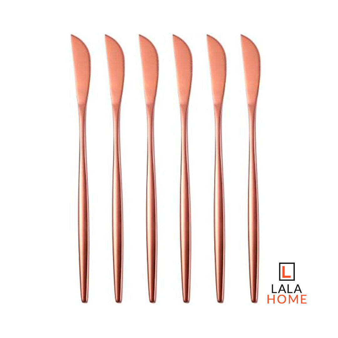 Set x6 Cuchillos Gourmet Oro Rosa